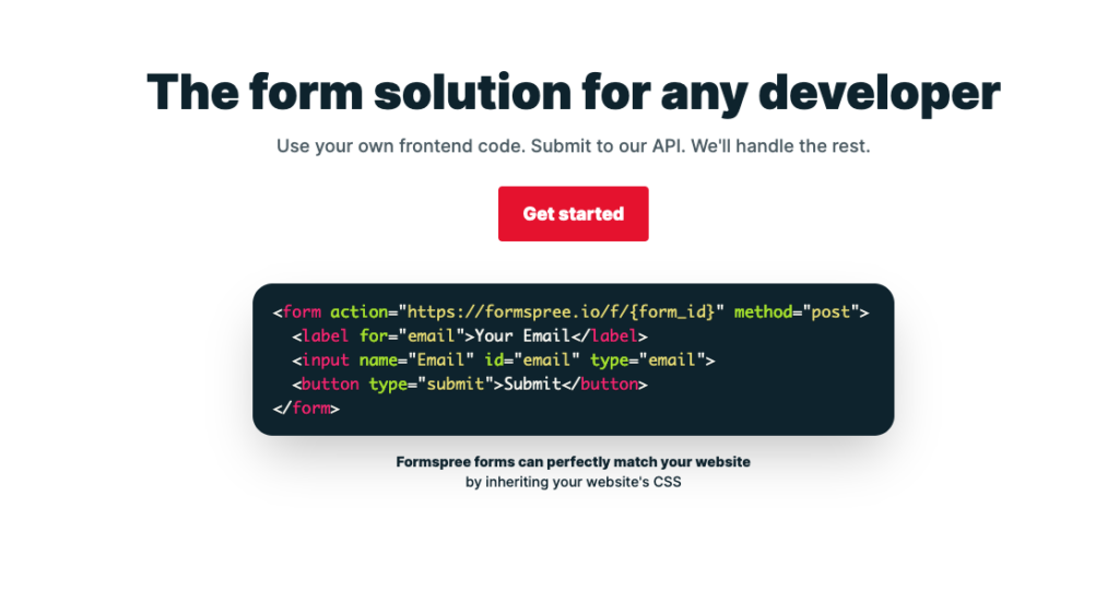 static forms with formspree