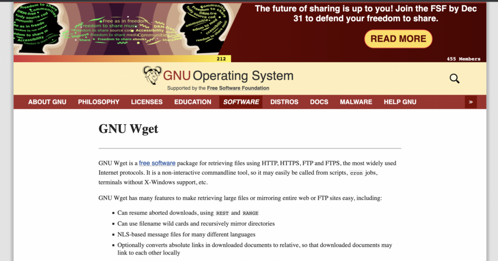 Website mirroring with wget