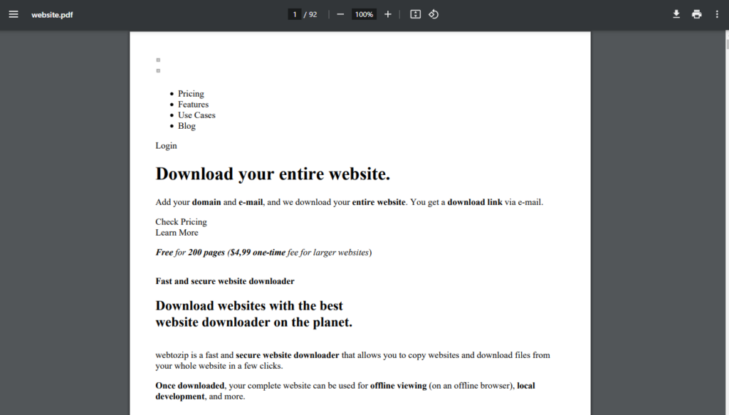 webtozip downloaded pdf